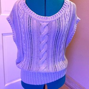 DKNY Jeans short sleeve cable cotton sweater. Large.